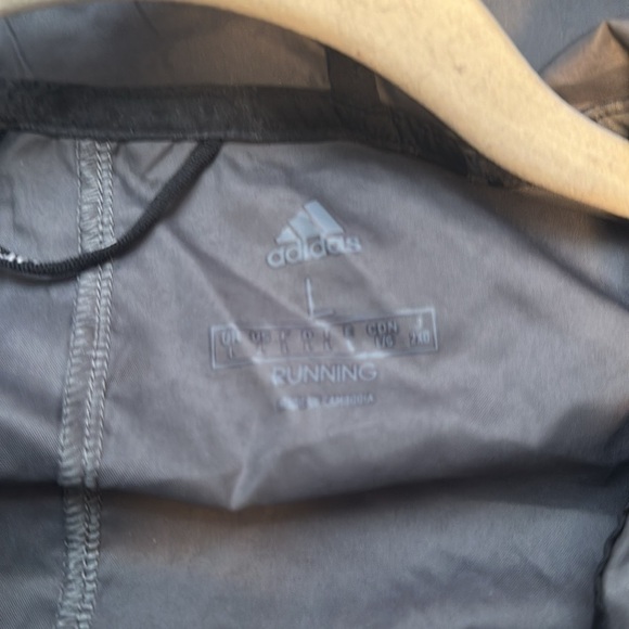 EUC: Adidas A524 Hooded Full-Zip Windbreaker men’s Large dark black/grey  Camo - Picture 6 of 6